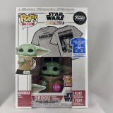  Funko Pop Tees Grogu With Cookie The Mandalorian Flocked Special #465 Size XL 