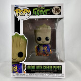  Funko Pop! Marvel Studios I Am Groot: Groot With Cheese Puffs #1196 Vinyl Figure 