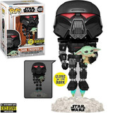  Funko Pop Star Wars Dark Trooper with Grogu #488 Mandalorian EE Exclusive GITD 