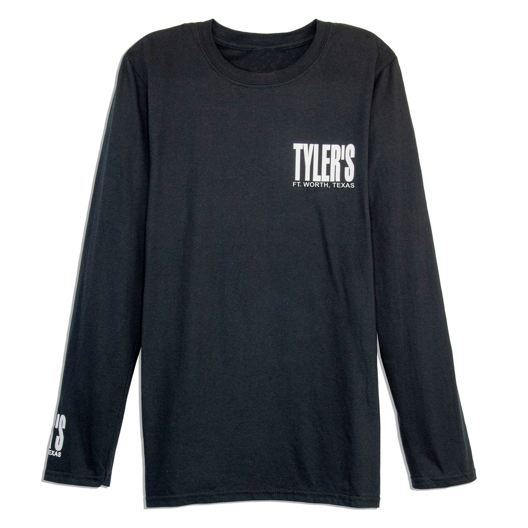 TYLER'S Black/White Long Sleeve Cuffless Tee | TYLER'S