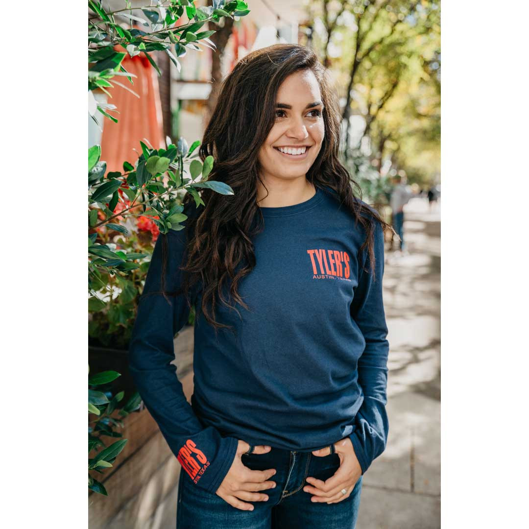TYLER'S Navy/Red Long Sleeve Cuffless Tee | TYLER'S