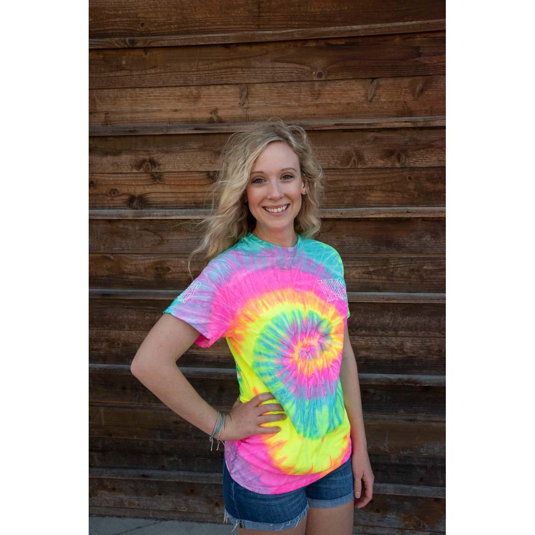 TYLER'S Minty Rainbow Tie Dye Outline Tee | TYLER'S