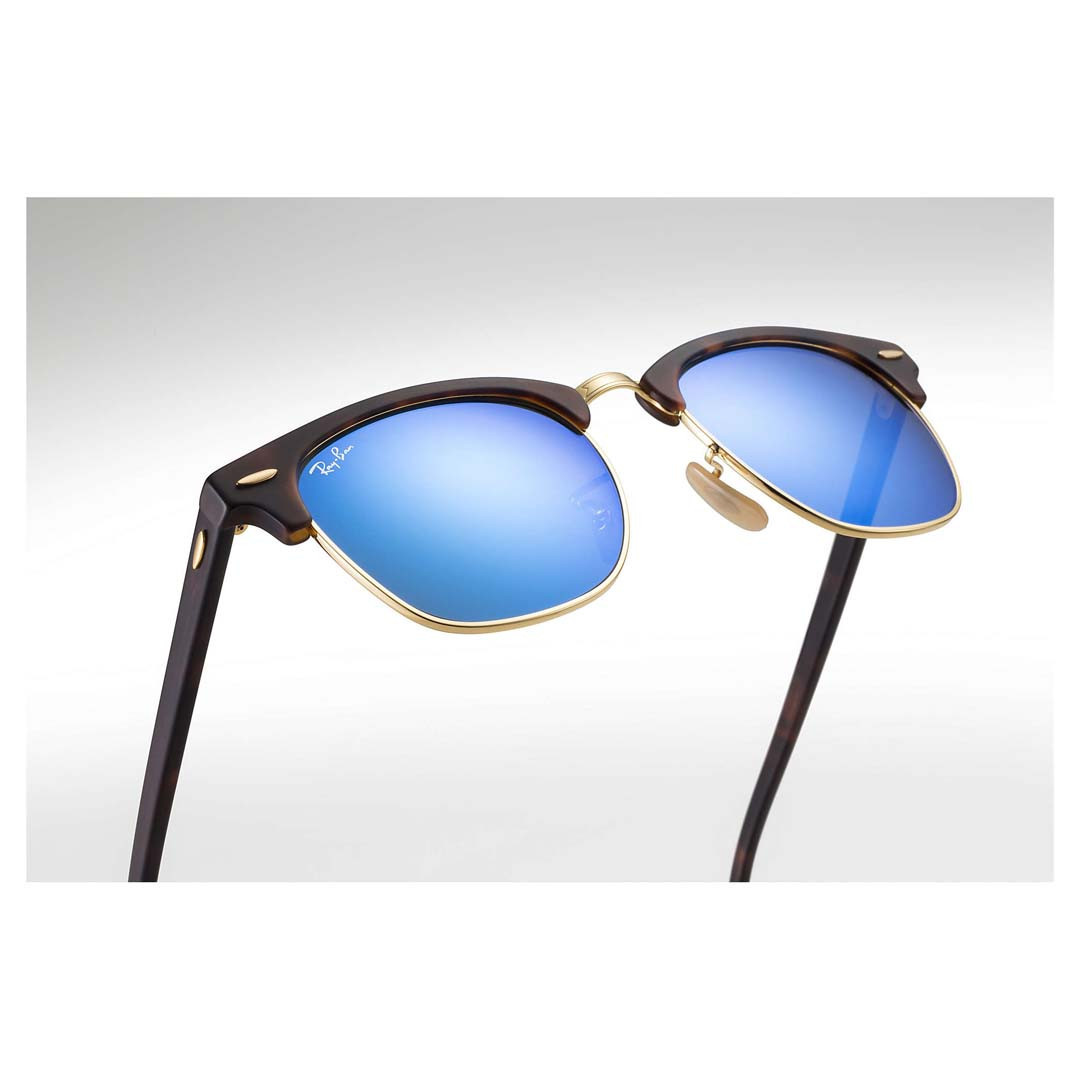 Ray-Ban Ray-Ban Clubmaster Flash Lenses Sunglasses - Tort/Blue