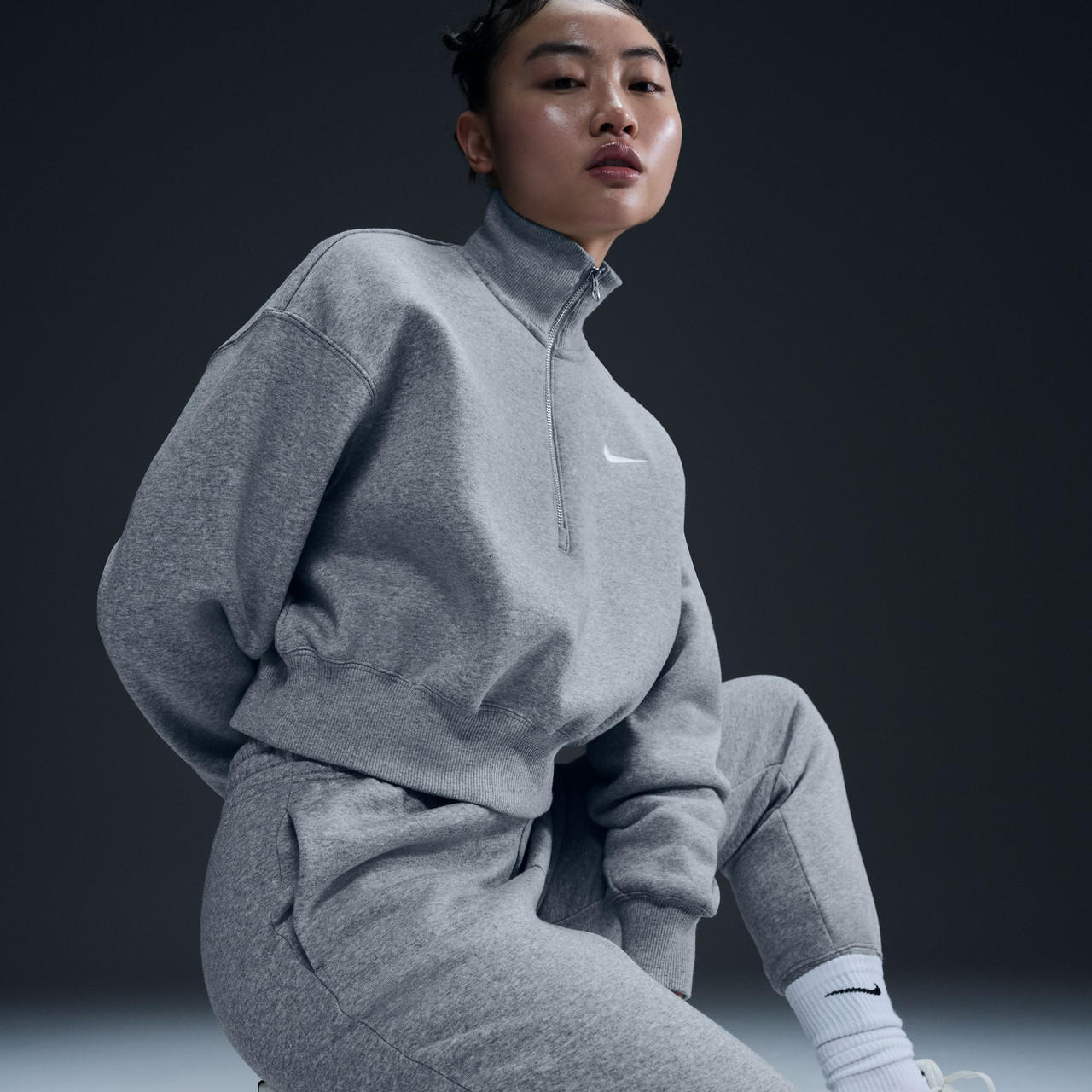 Nike Women's Phoenix Fleece 1/2-Zip Crop | TYLER'S