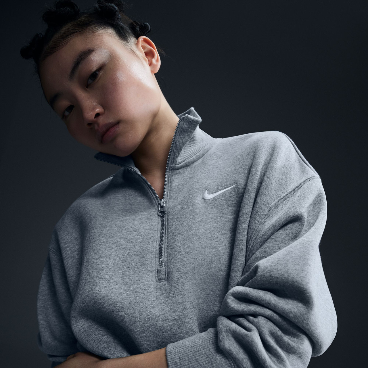 NIKE　スエット Nike Women's Phoenix Fleece 1/2-Zip Crop | TYLER'S