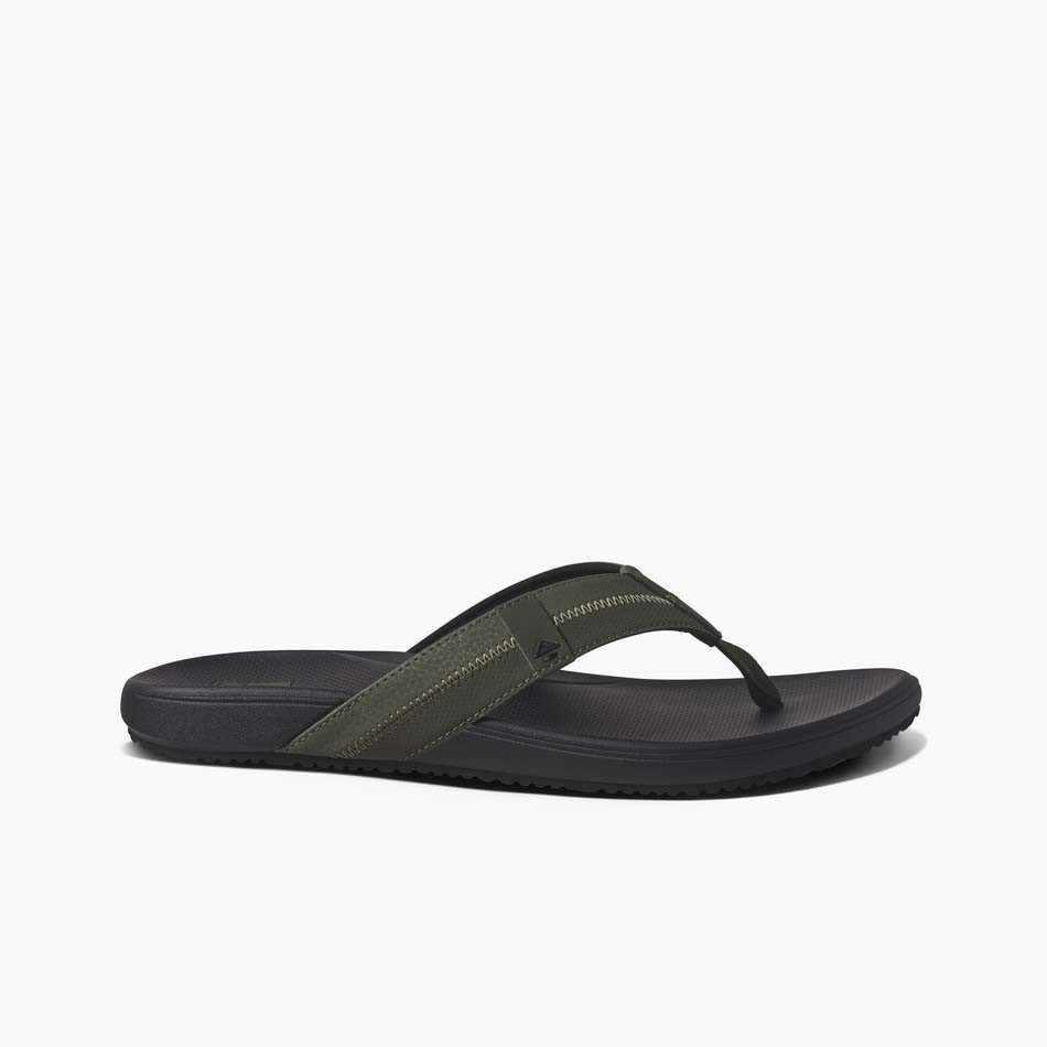 Reef Phantom Olive Footbed with Black Straps Flip Flop Cushioned Sandals Size 9 Reef Men main image 2