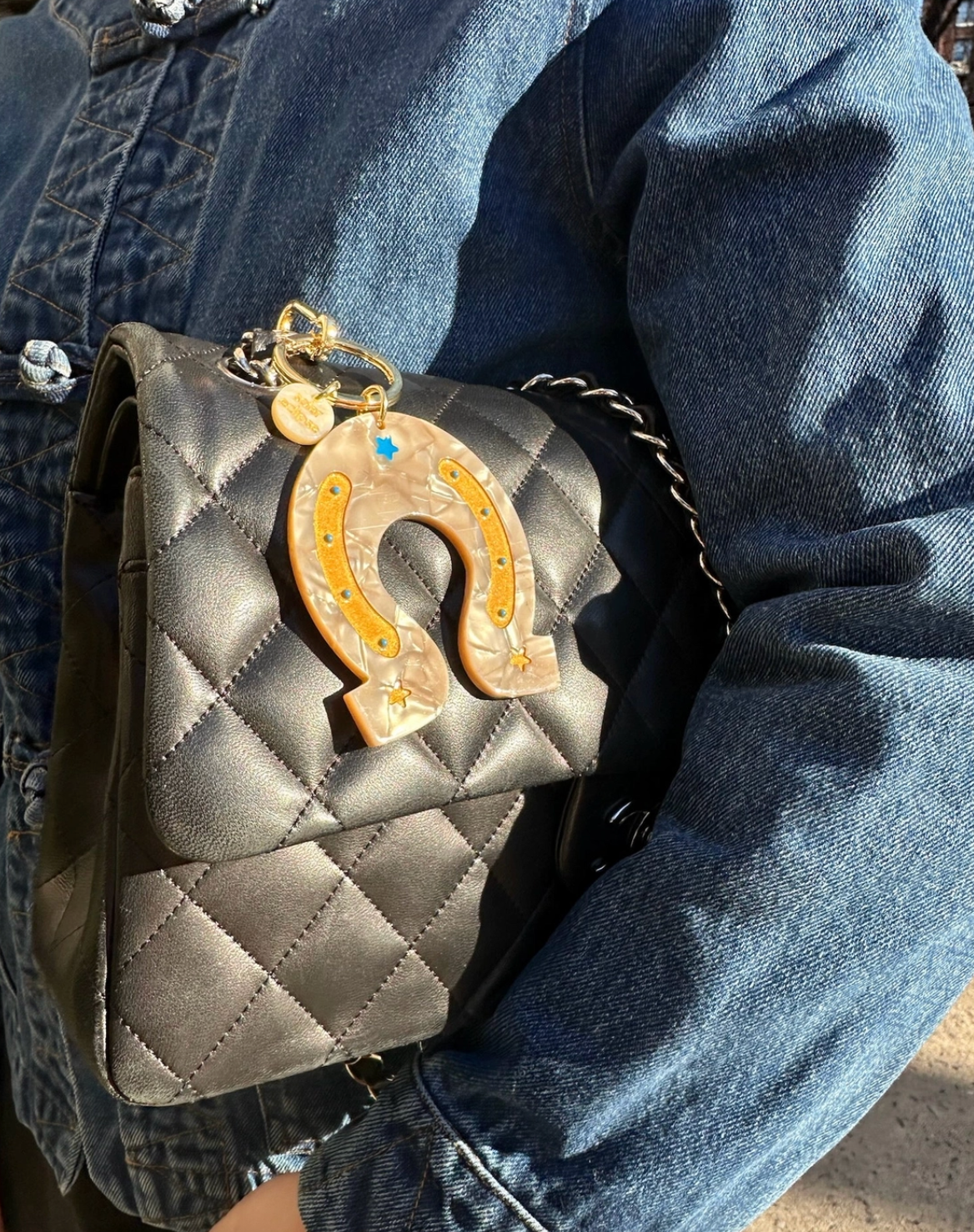 Solar Eclipse Lucky Horseshoe Bag Charm Keychain | TYLER'S