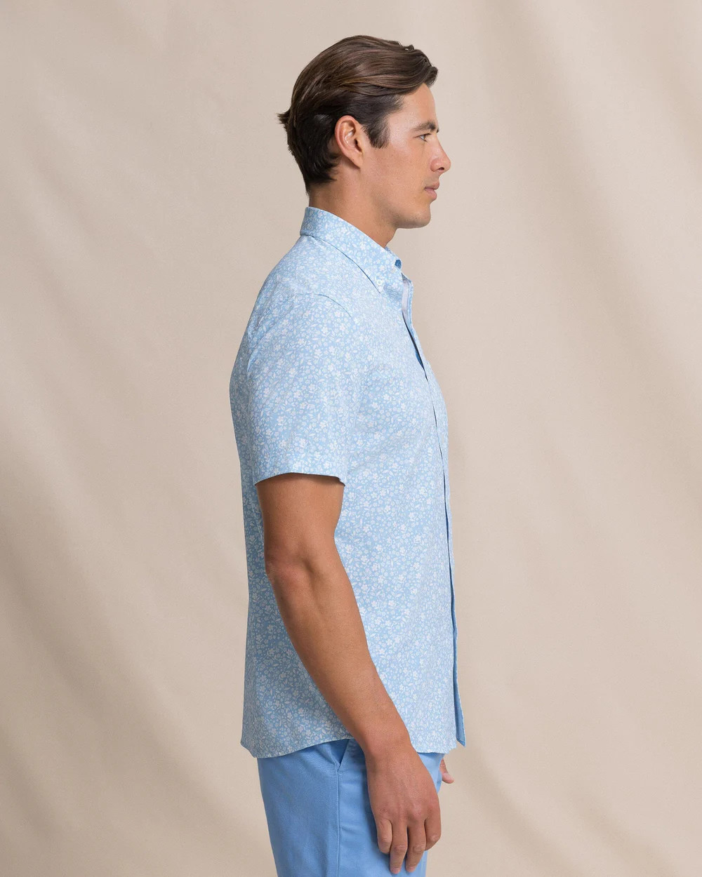 southern tide dress shirt Southern Tide Men's Sea Voyage Stripe Linen Rayon Short Sleeve Sport Shirt Peaches N' Cream (Size XXL) 52% Linen 48% Viscose