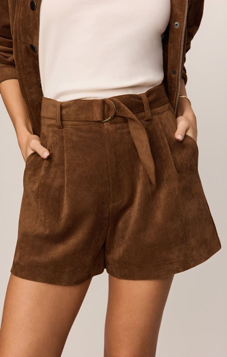 Z Supply Women's Ivory Suede Shorts