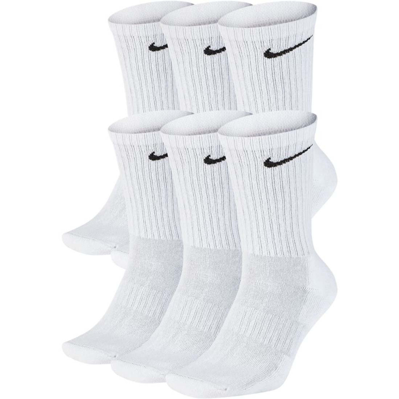 Nike White Nike Everyday Cushion Crew Socks- 6 Pack TYLER'S