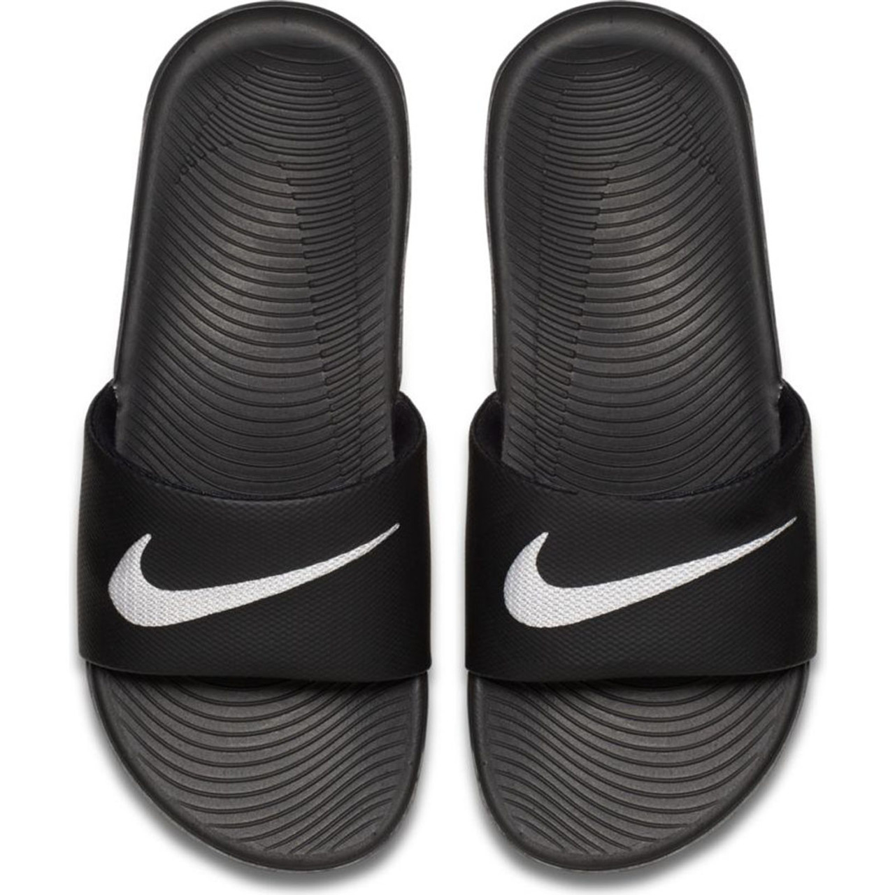 Nike Boys Kawa Slides Black White