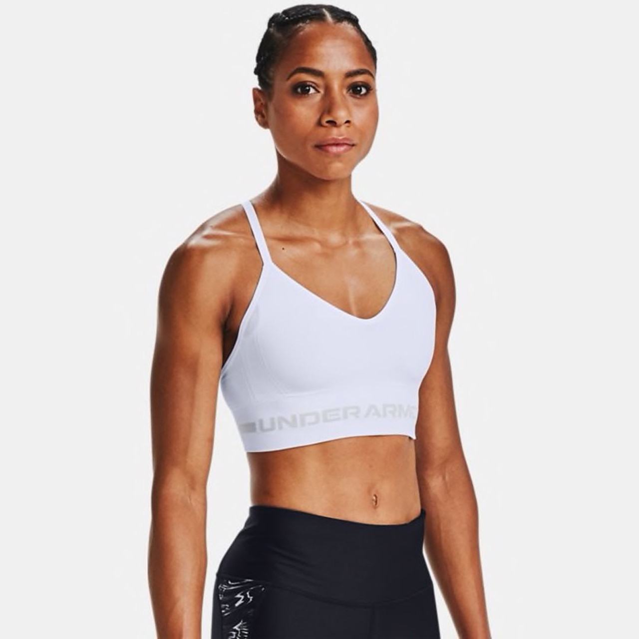 HeatGear Infinity Medium Impact Ribbed Sports Bra  Sports bra, Pullover  styling, Under armour women