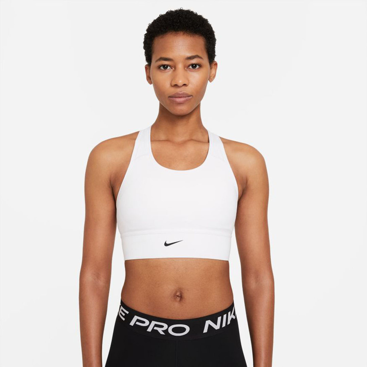 Nike Swoosh Women's Medium-Support Longline Sports Bra - White - TYLER'S