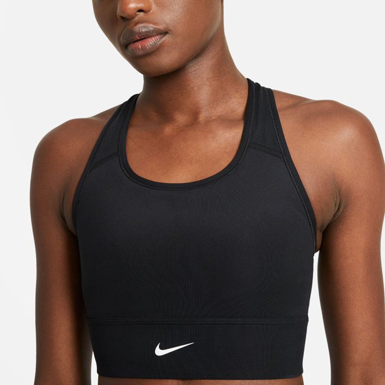 Nike Swoosh Women's Medium-Support Longline Sports Bra - Black - TYLER'S
