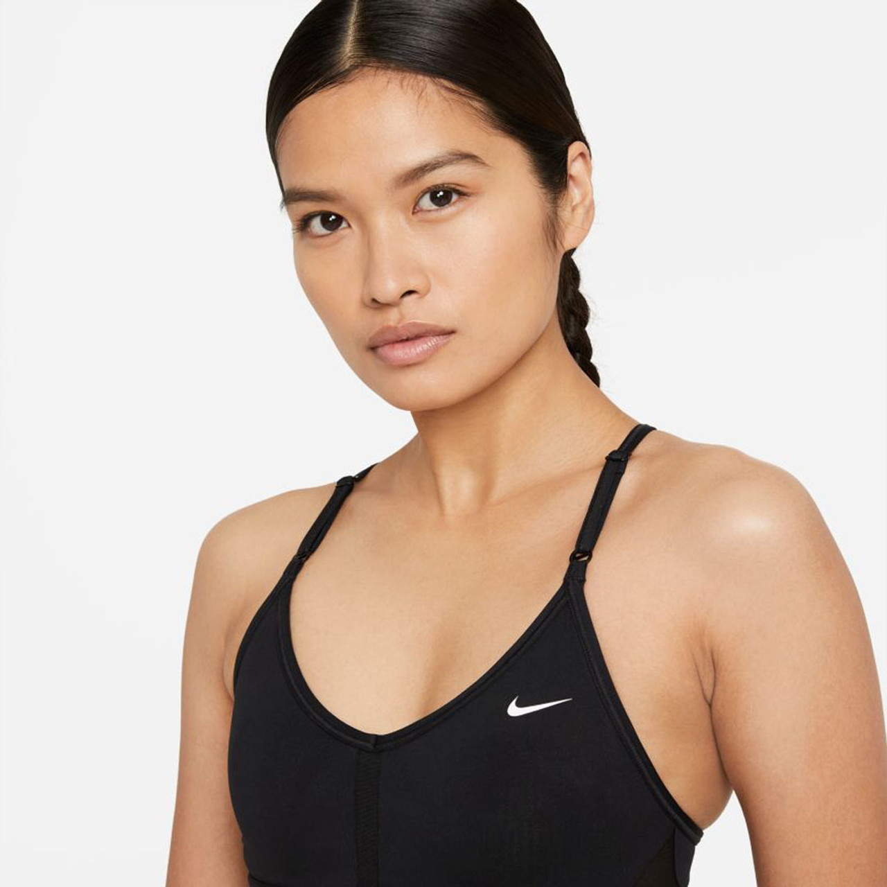 Nike Performance INDY BANDEAU BRA - Sport-BH med lätt stöd - black/iron  grey/white/svart 