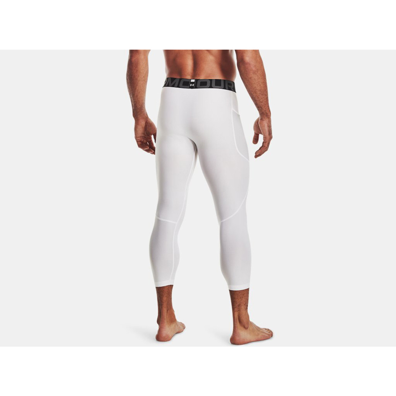 Under Armour Men's Heatgear Armour 3/4 Leggings, White \ Black,L