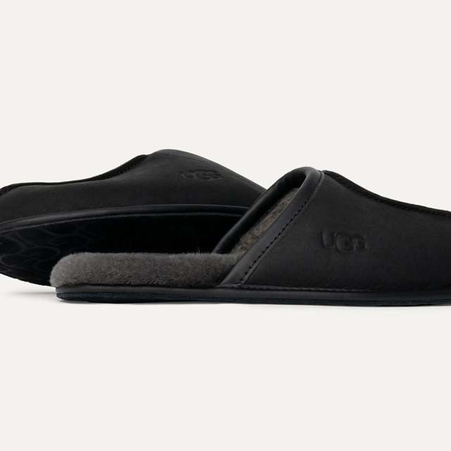 UGG Men\'s Slip on slipper Casual black leather SIze 9 Brand New Mens UGG® Neuman Slipper - Black | Journeys main image 2