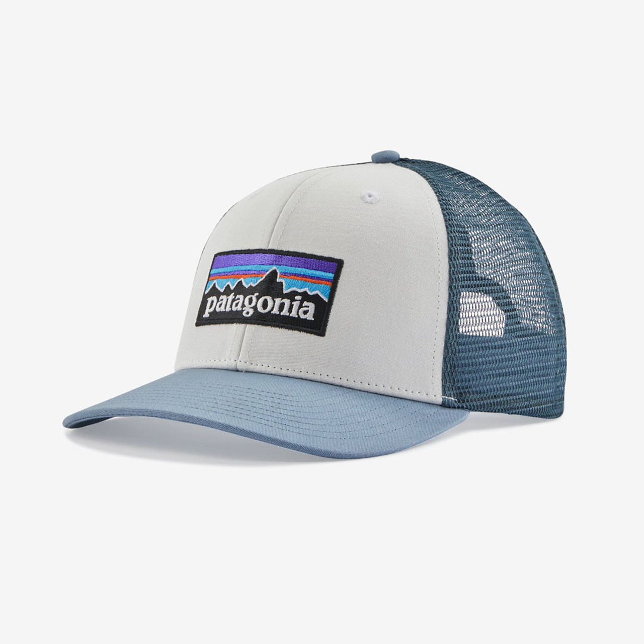 Patagonia P-6 Logo Trucker Hat - White/Light Plume Grey