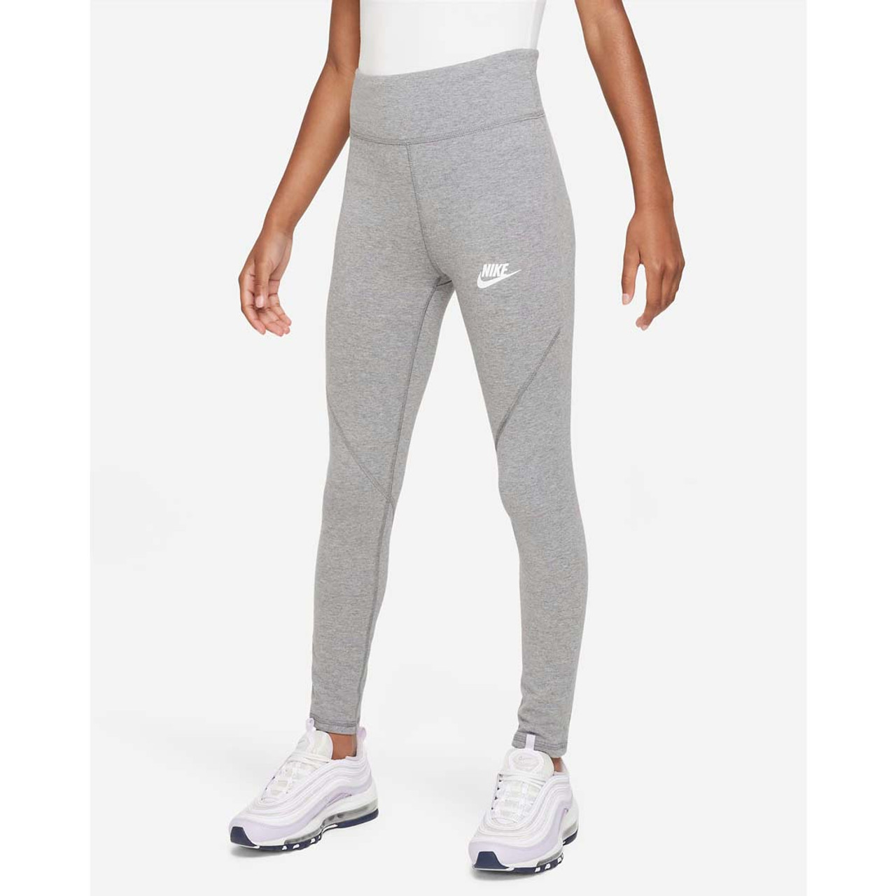 Grey Nike High-Waisted Logo Leggings | JD Sports UK