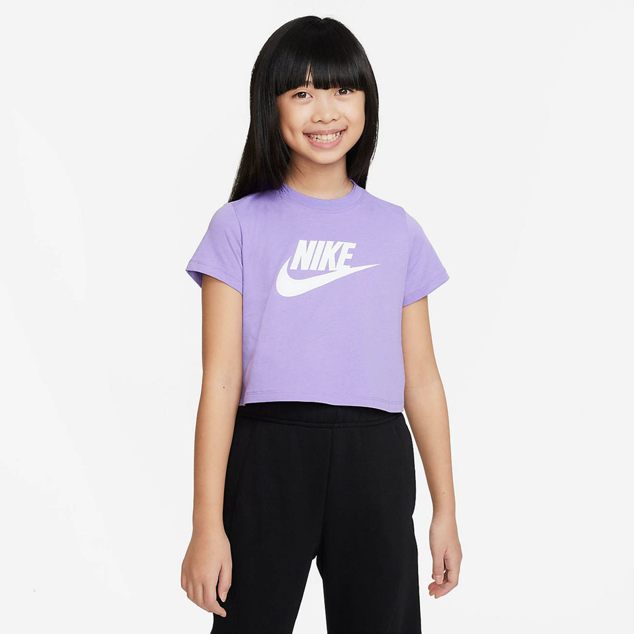 Nike Big Girls Sportswear Tie-Dyed T-Shirt,Purple Chalk/Arctic