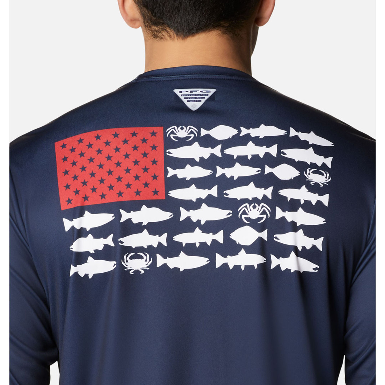 Columbia Men's PFG Terminal Tackle Fish Flag Long Sleeve Fishing Shirt