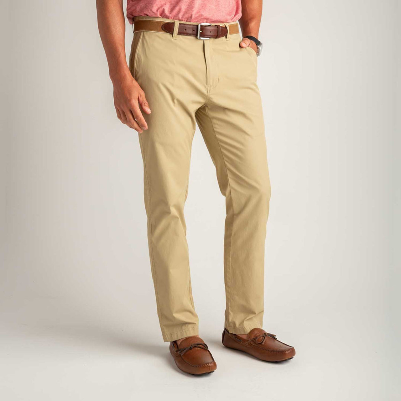 Men's pants chinos - yellow P646 | Ombre.com - Men's clothing online