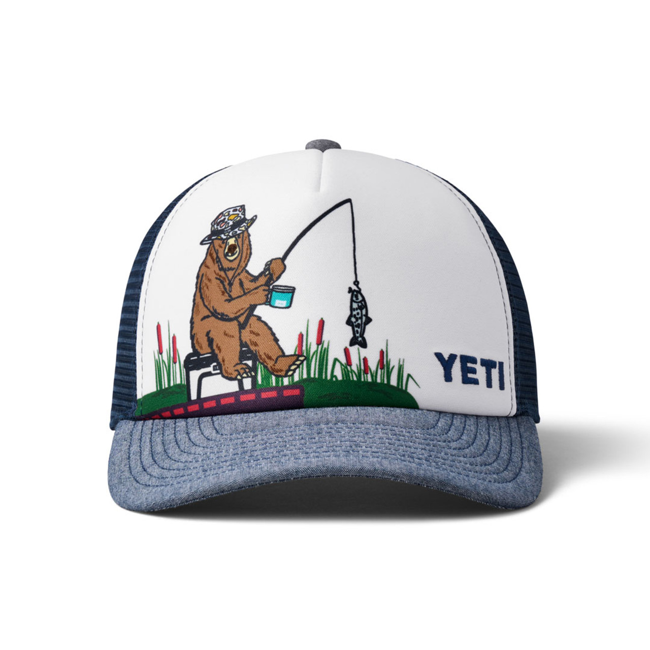 Kids' Fishing Bear Trucker Hat