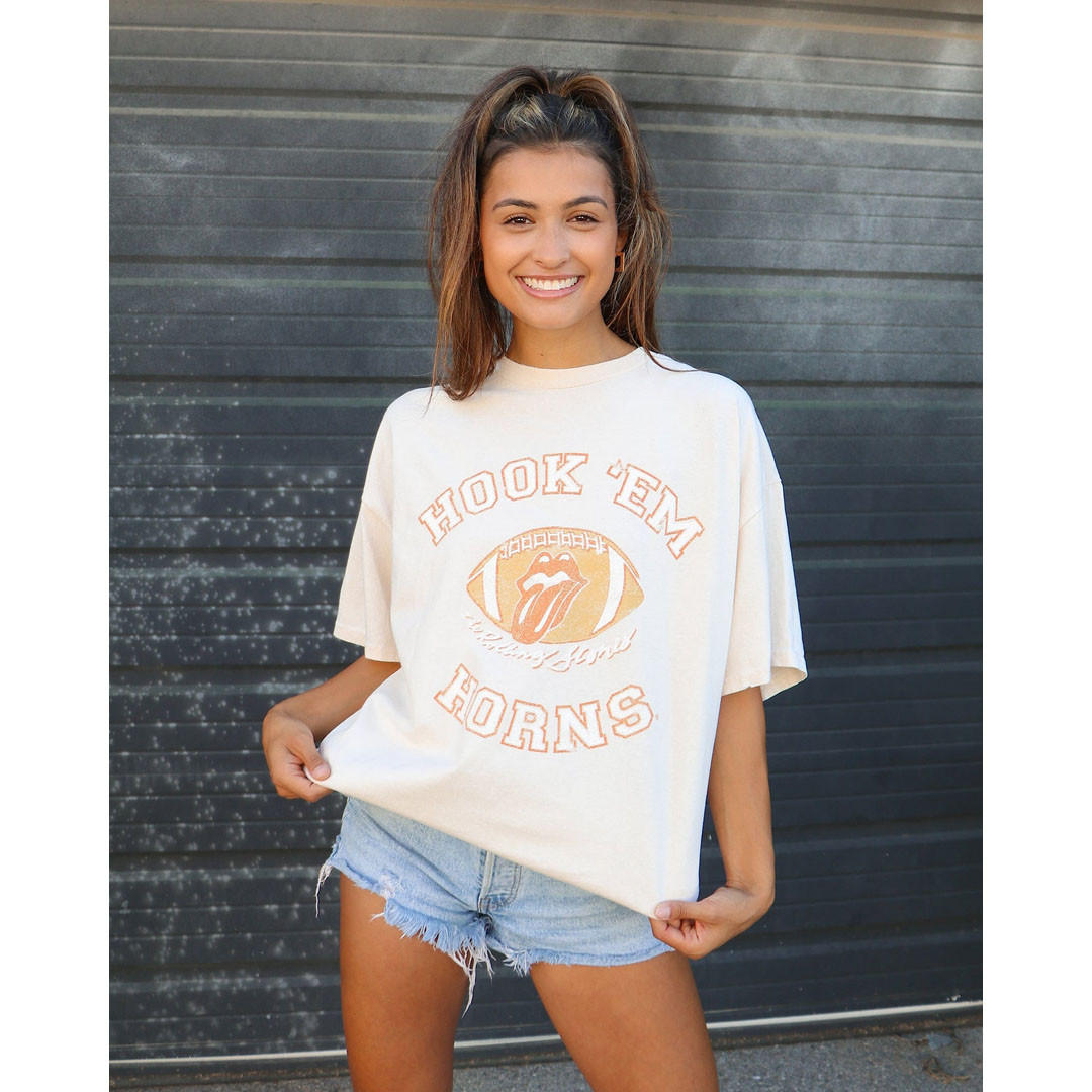 Livy Lu Rolling Stones Hook 'Em Horns Thrifted Tee $ 49 | TYLER'S