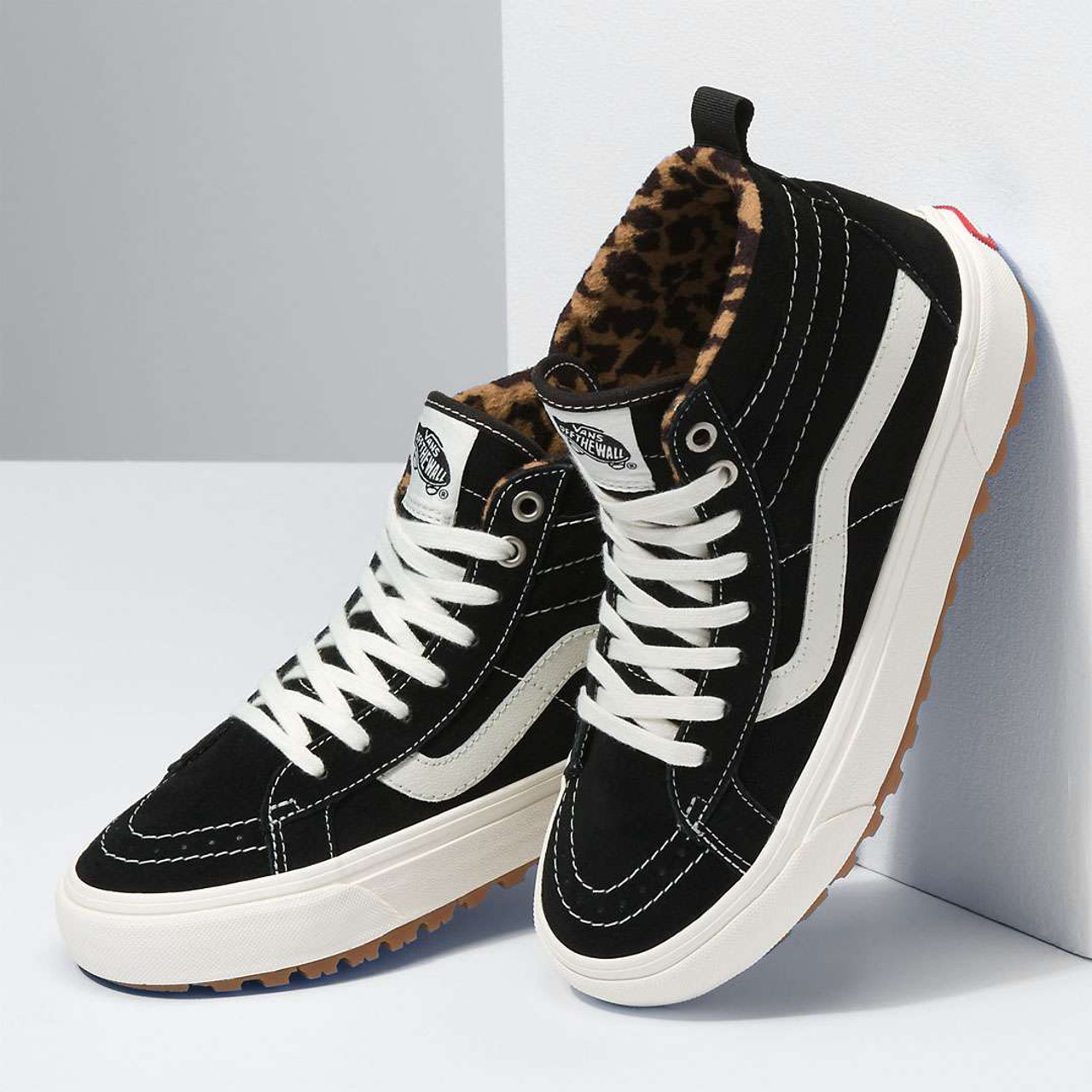 Vans Women\'s Suede Sk8-Hi MTE-1 Shoes - Black/ Leopard $ 114.99 | TYLER\'S