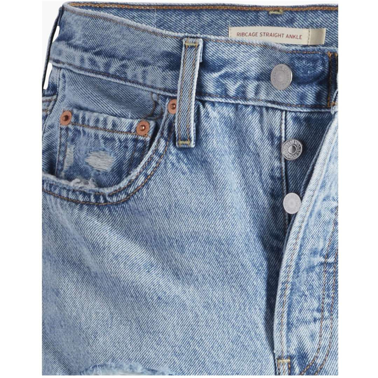 LEVIS RIBCAGE STRAIGHT ANKLE JEANS Woman Light denim