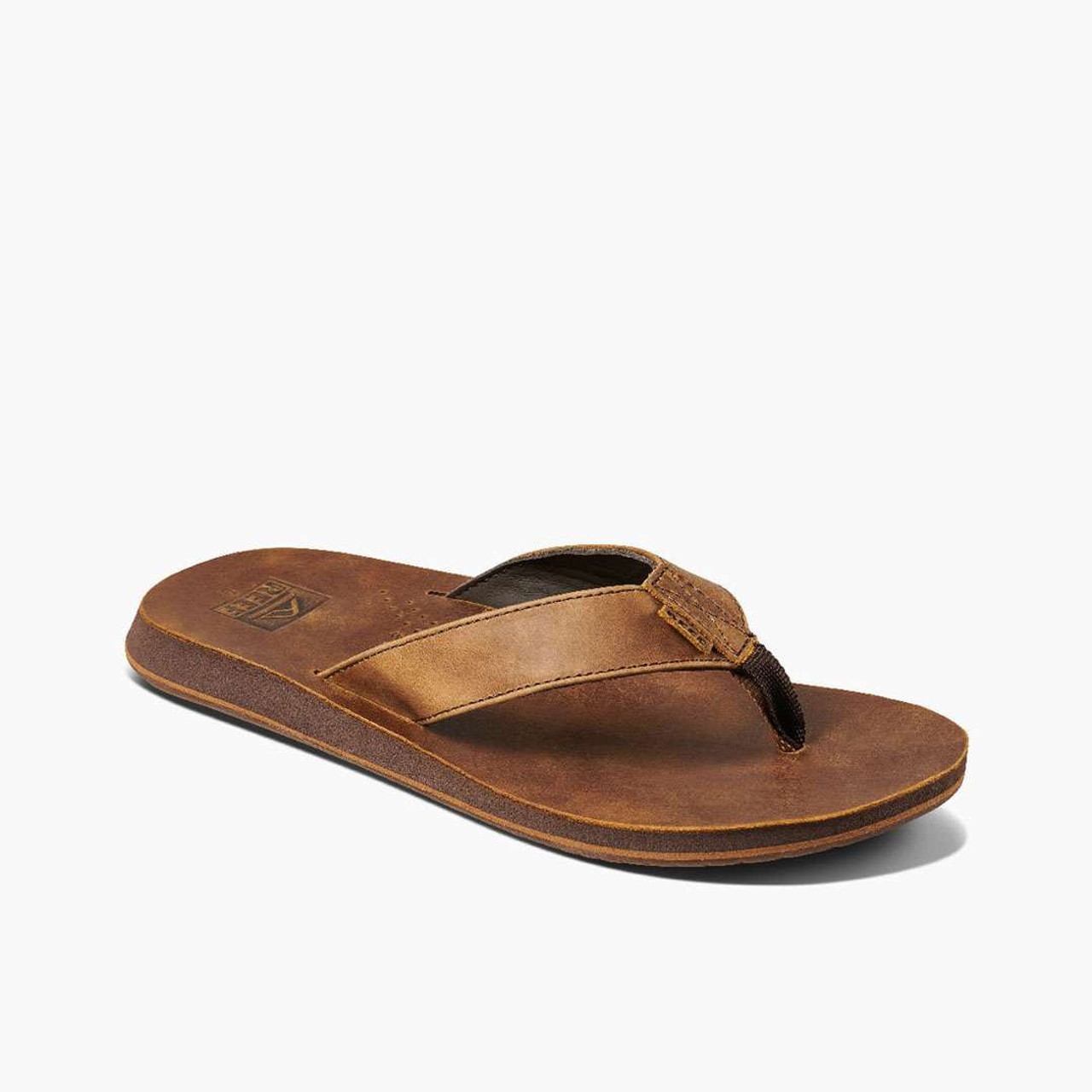 Mens leather deals flip flops reef