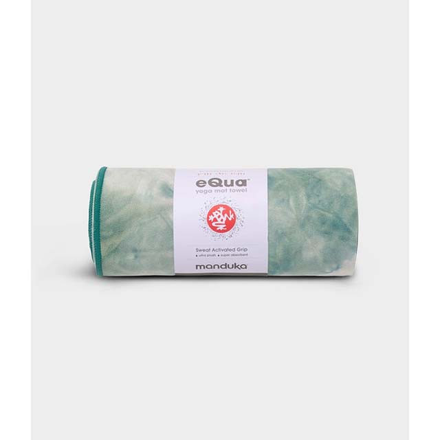 Serviette De Yoga Manduka EQua - Microfibre Antidérapante - Vert/gris 71"