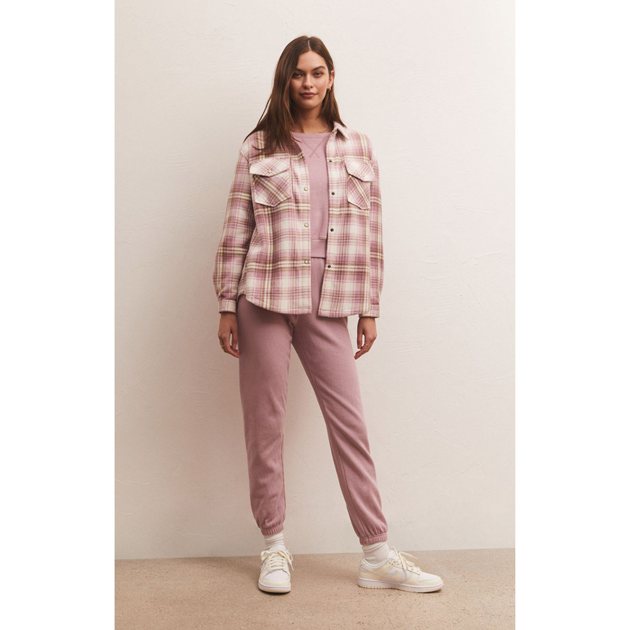 Z Supply Women's Hiker Plaid Fleece Jacket