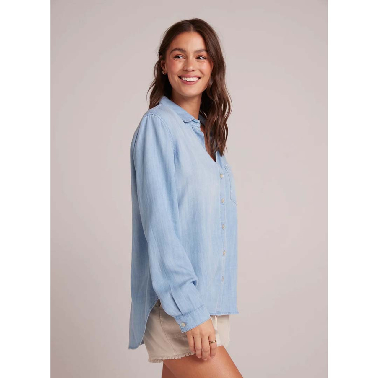 Bella Dahl Women s Pocket Button Down Long Sleeve Tee