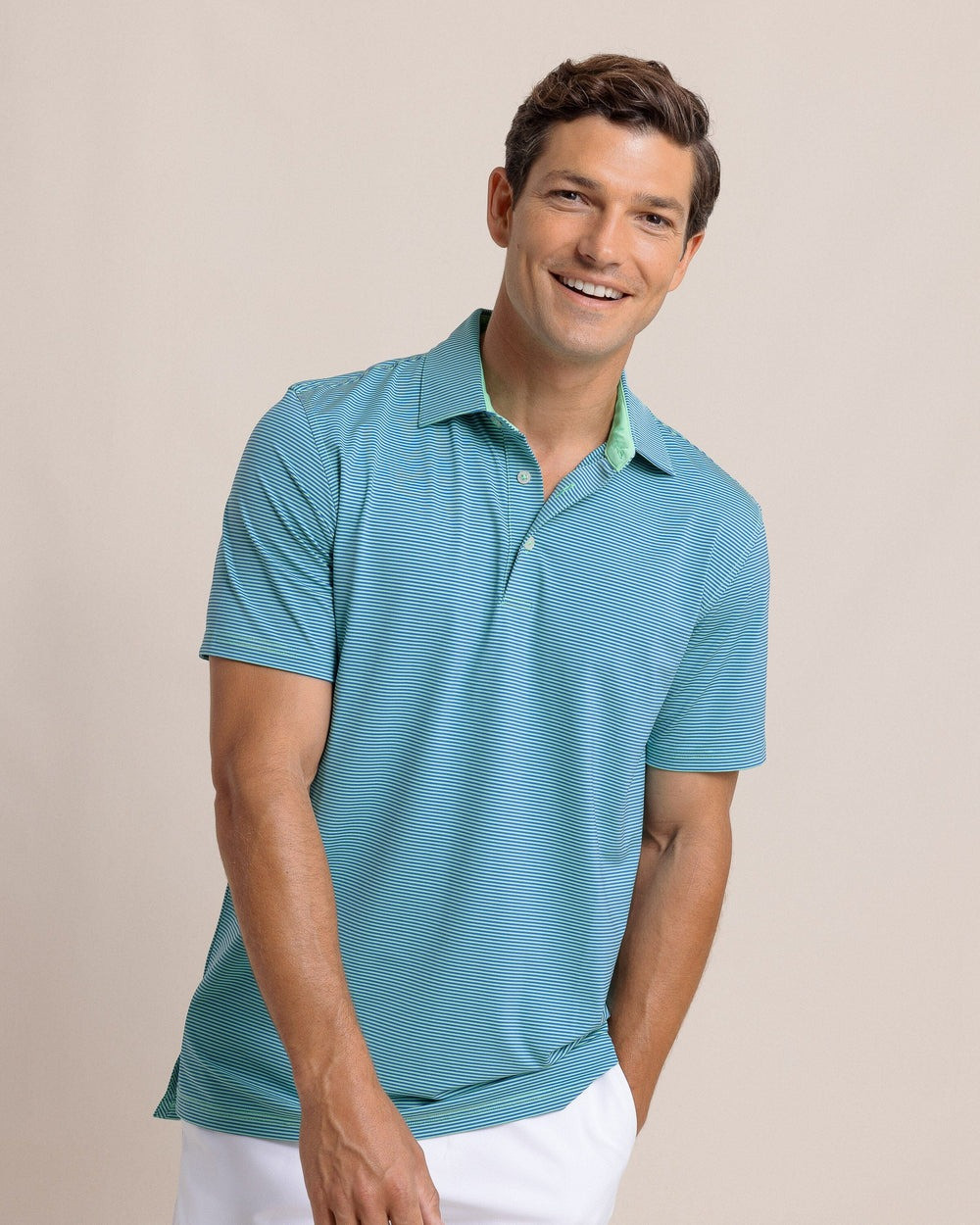 Pedestal polo t ロンt DAB Brrrsos着用 Southern Tide Men's brrr°-eeze Meadowbrook Stripe Polo | TYLER'S