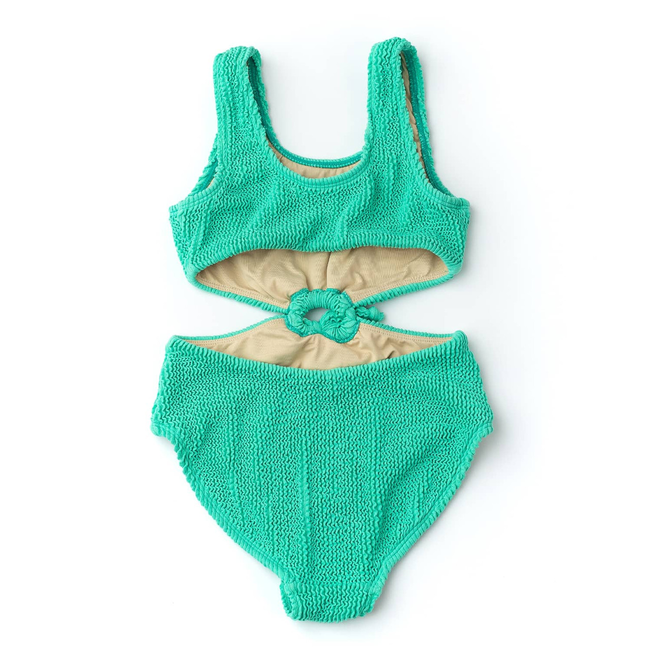 Shade Critters Girls' Crinkle Texture Cinched Ring Monokini | TYLER'S