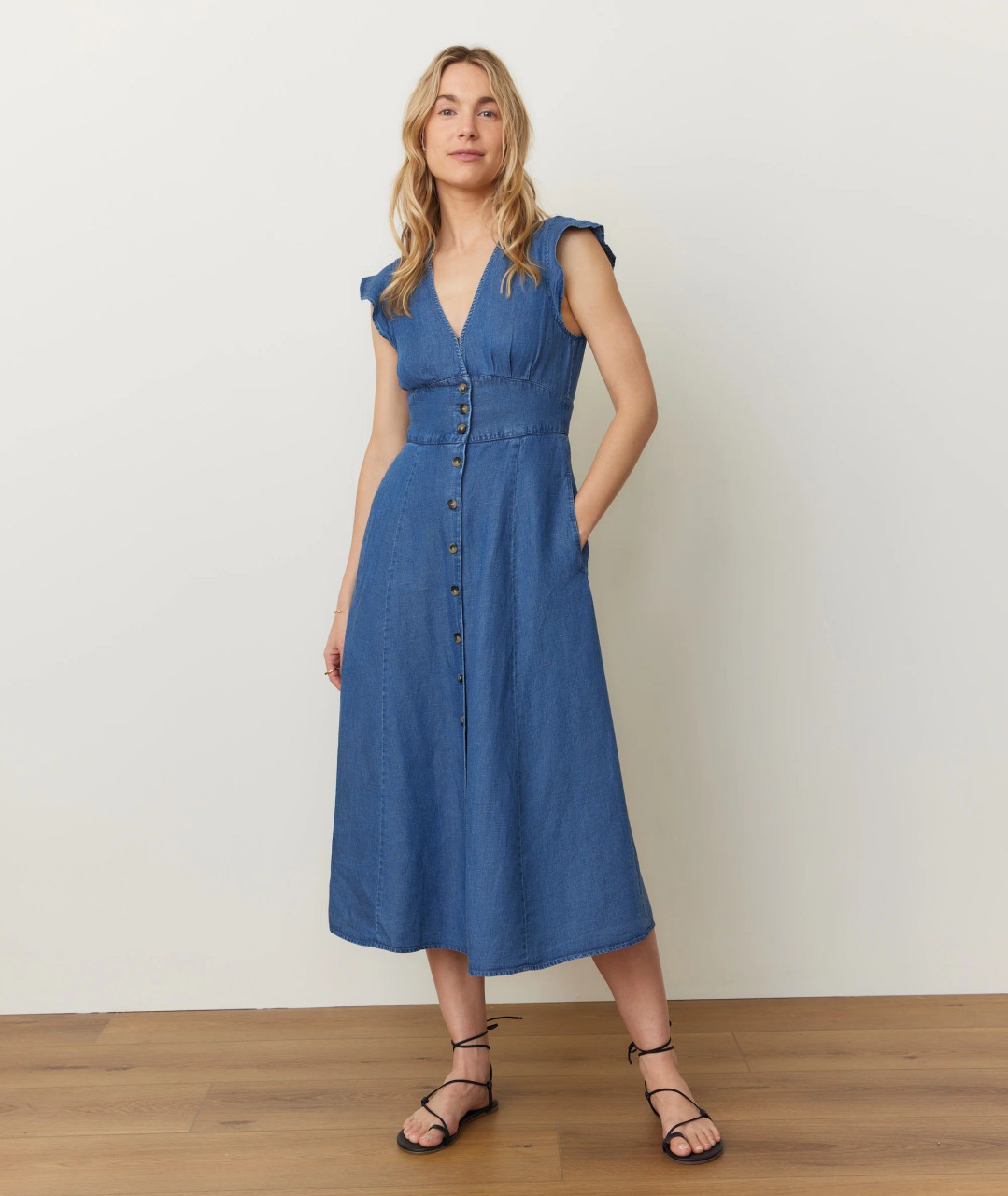 knee length dresses for ladies Marine Layer - Camila Midi Dress