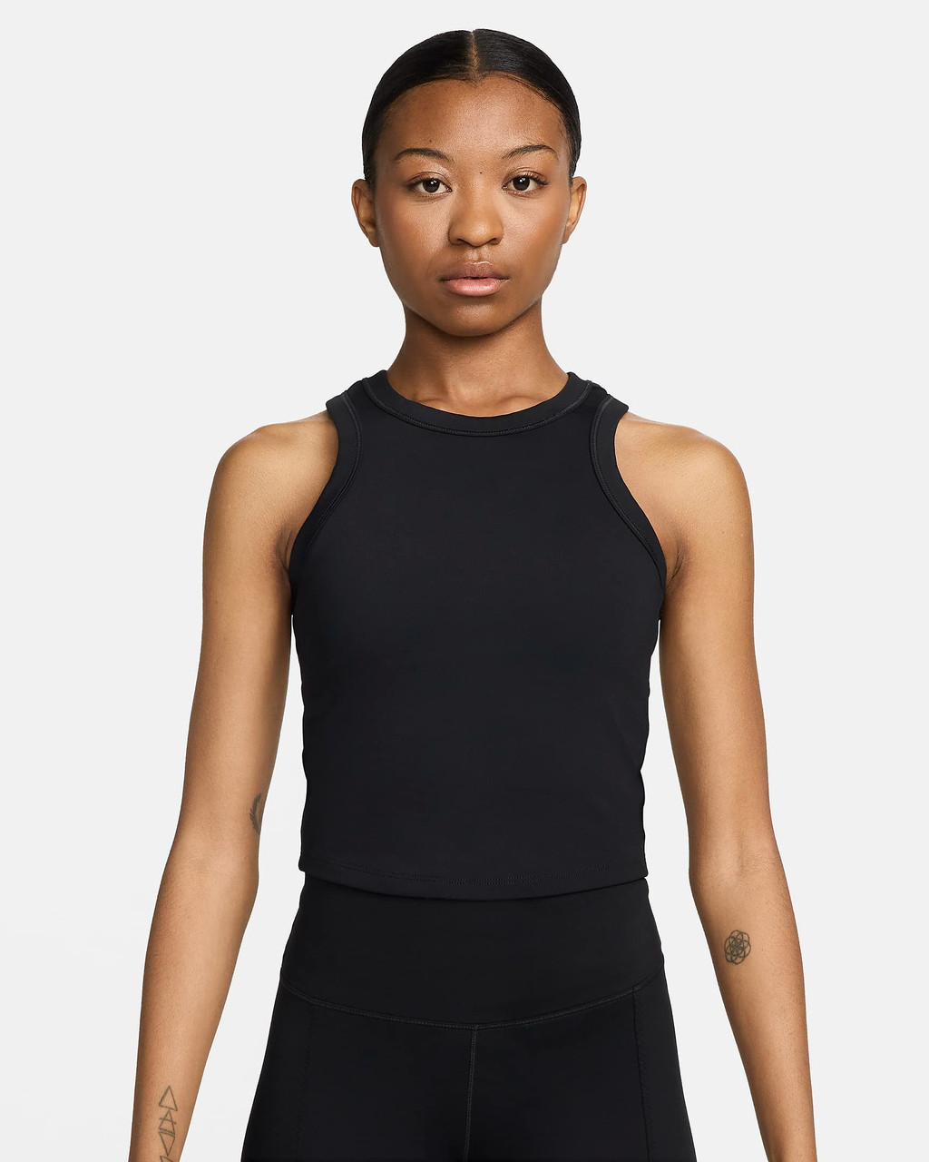 ★ Nike★ One Fitted Dry Fit Crop Tank Top W Black FN280701 Nike Women's Dri-FIT One Fitted Cropped Tank Top | TYLER'S