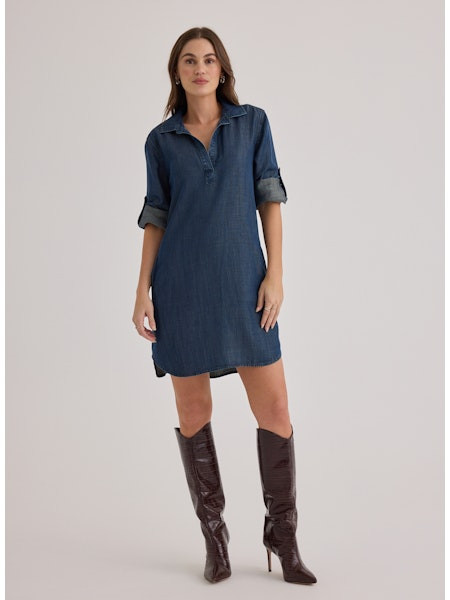 Bella Dahl Women's Long Sleeve A-Line Dress