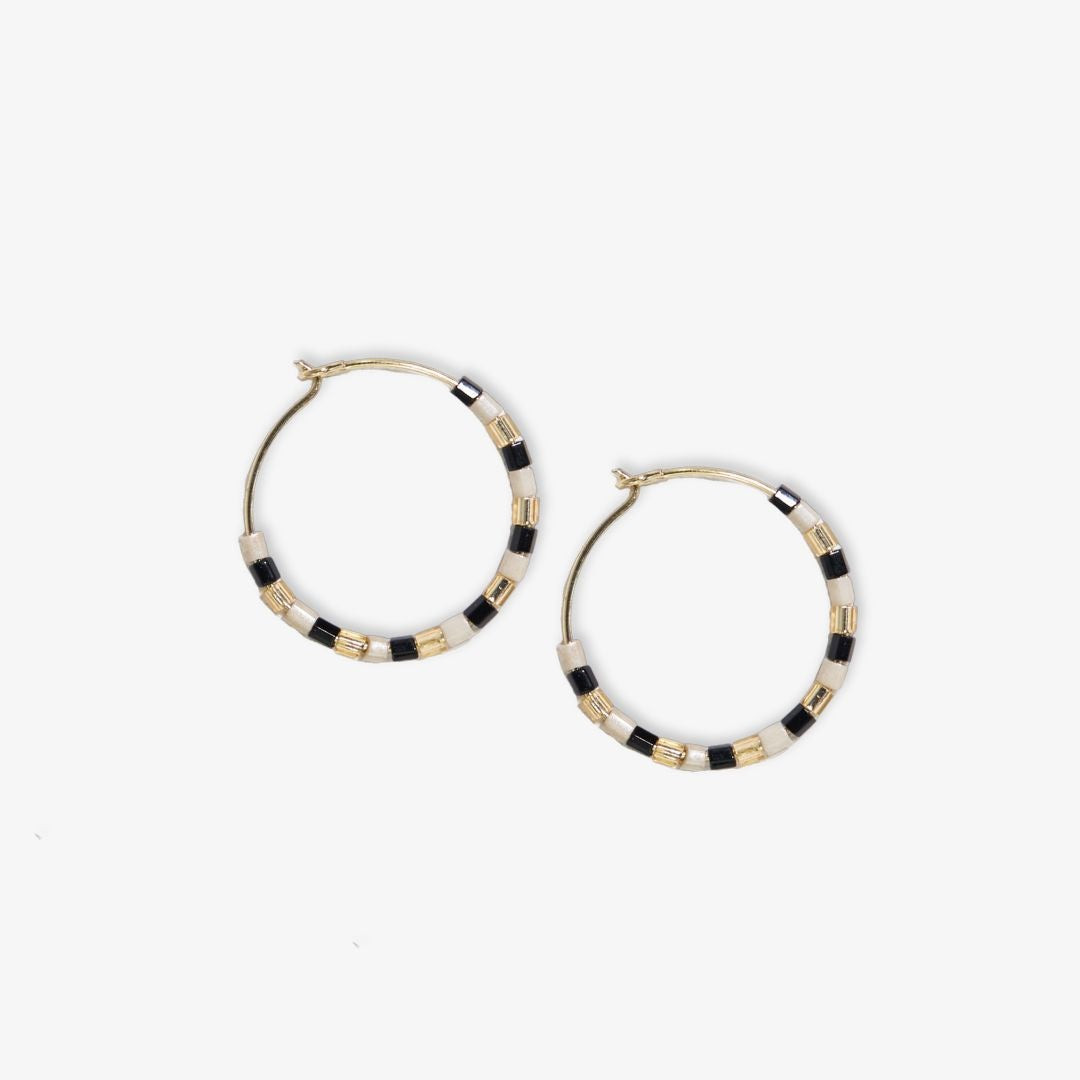 Ink Alloy Victoria Mixed Beaded Hoop Earrings TYLER'S