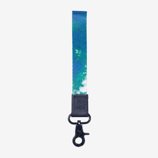 Wrist Lanyard Keychain: Leather Accent, Patterned Strap  wrist lanyard display picture 1