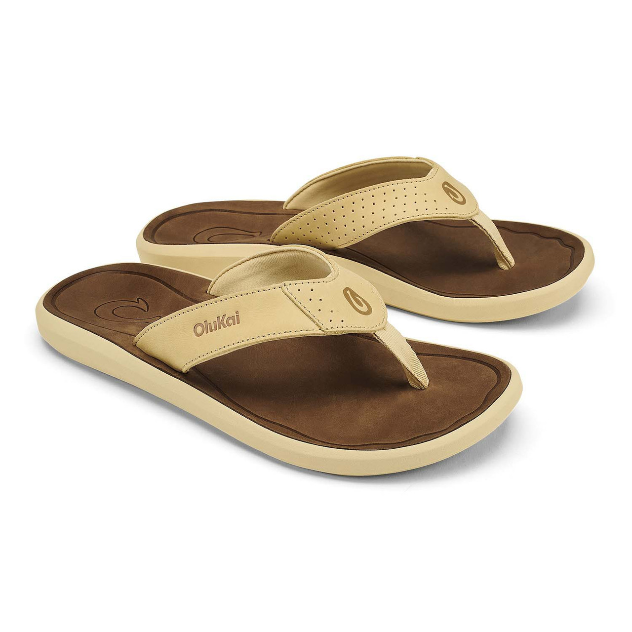 OluKai Kipi Thong Sandals Brown Yellow Flip Flops Slip On Slides Men\'s Size 9 Women main image 4