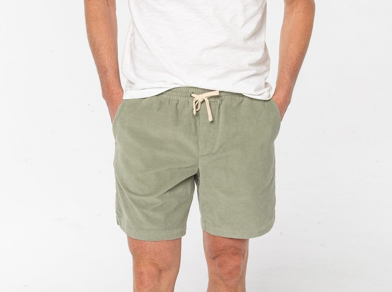 Yutdeng Heren shorts met zakken heren corduroy shorts zomer casual sport shorts elastische taille trekkoord shorts klassieke gym workout tennis jogging shorts, Groen, M