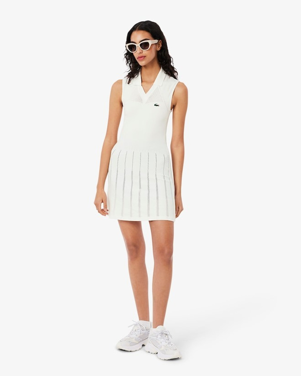 Lacoste|DRESSES (Sports stretch V-neck pleated dress (E Lacoste Women's Stretch Tennis Dress | TYLER'S