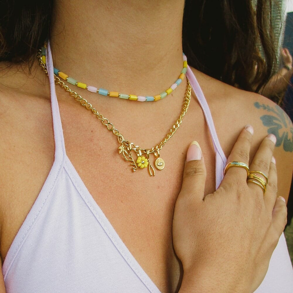 Pura Vida Choker With Butterflies Pura Vida Bracelets Puka Shell - Main Image