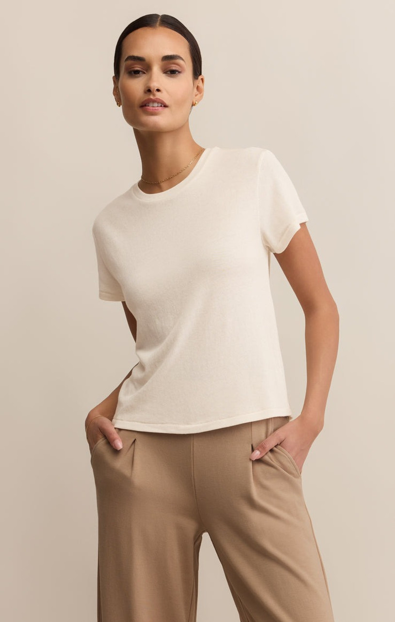 mare ♡Machine Washable Half Sleeve Knit Z Supply Women's Tourist Knit Jersey Tee | TYLER'S