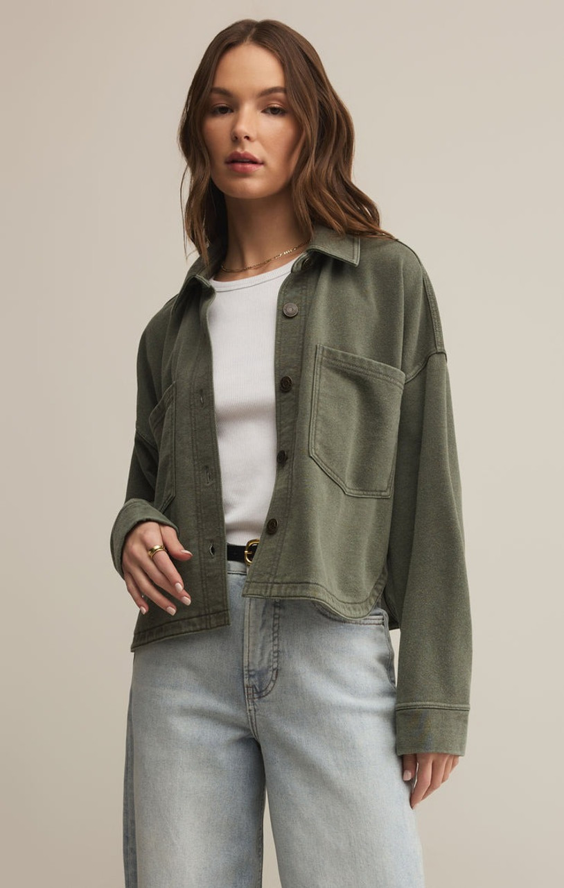 ジャケット・アウター chimala | KNIT DENIM STANDCOLLAR JACKET Chimala - Shawl-Collar Striped Denim Jacket - Blue Chimala