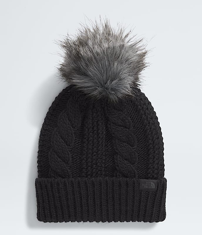 ?The North Face Fur Pom Beanie Women Black Oh Mega Stylish Cable Texturing Hats The North Face Women main image 2