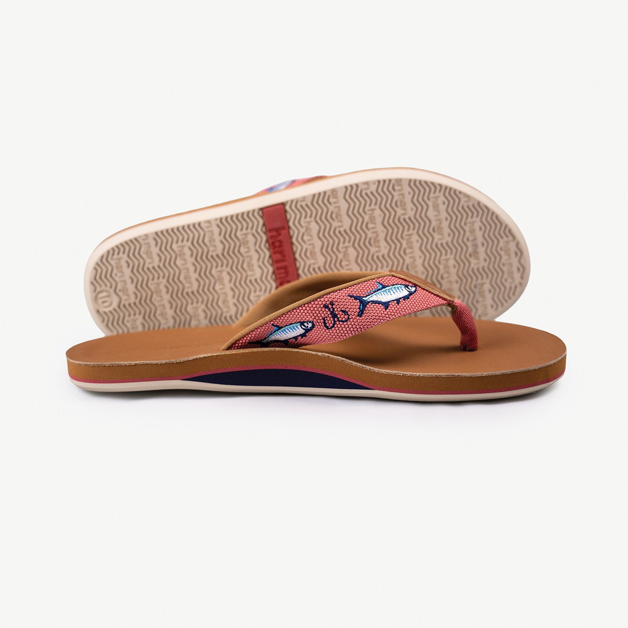 Hari Mari Brown Flip-Flops with Turquoise & Red Patterned Straps Men main image 3