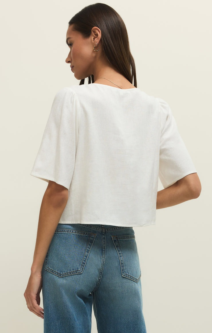 Z Supply Women's La Belle Linen Cropped Top | TYLER'S